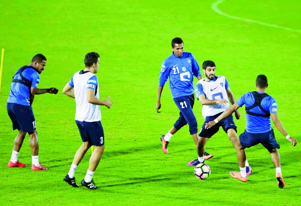 تدريبات الهلال امس. (المركز الإعلامي)