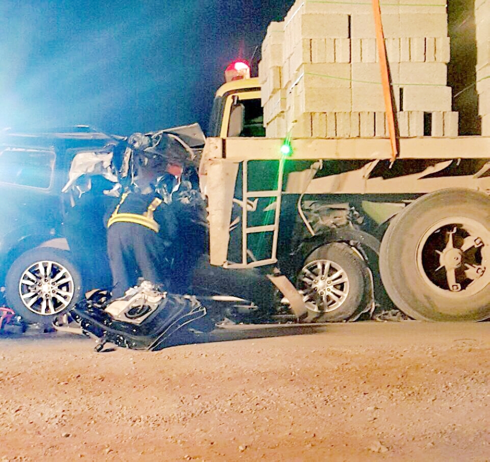 صورة متداولة للحادث المروري الذي راح ضحيته مدير مرور ضرما السبت الماضي.