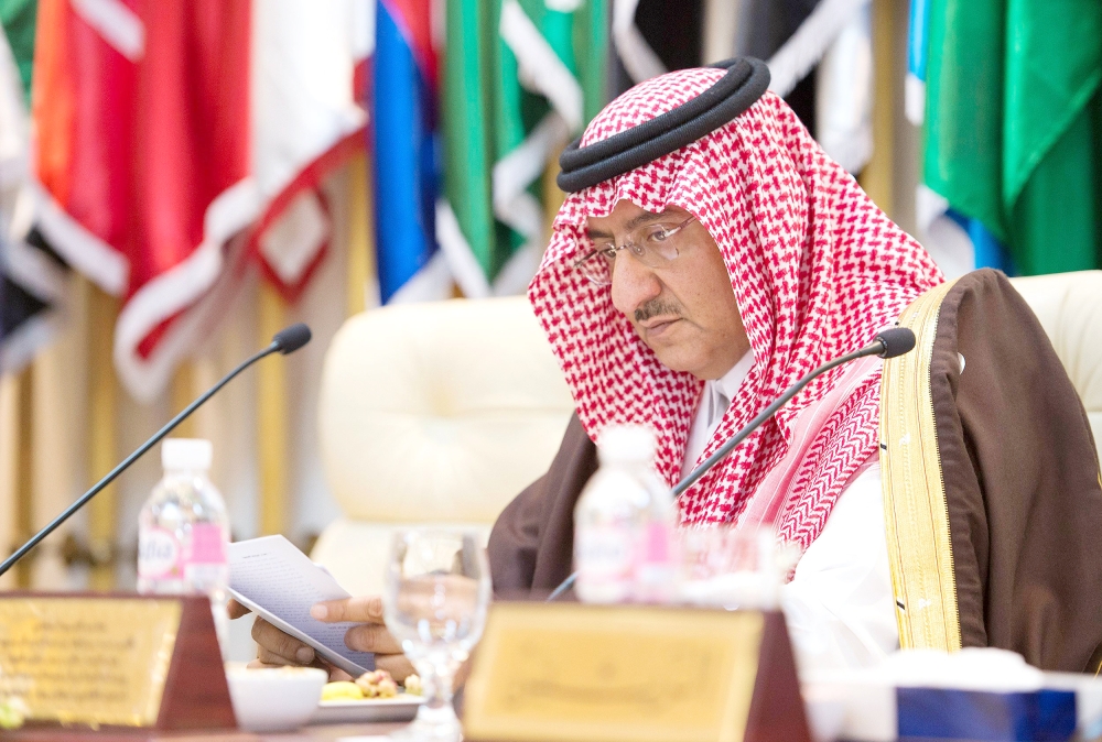 الأمير محمد بن نايف مخاطبا وزراء الداخلية العرب.
