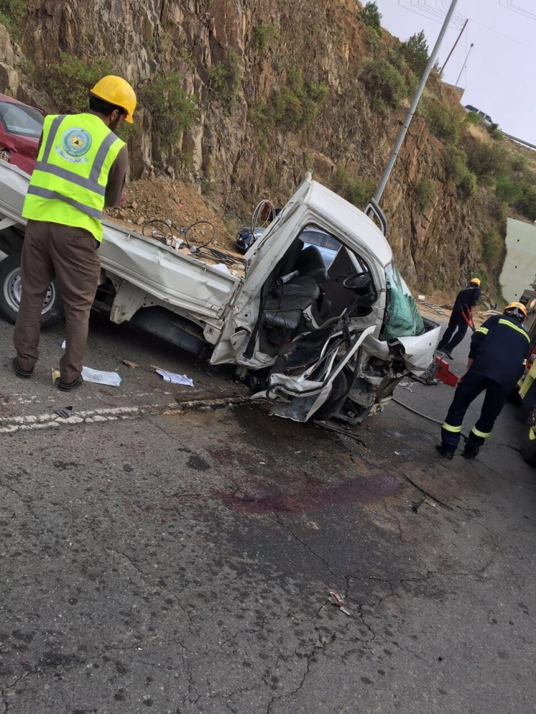 



 حادث مروري وقع في الباحة.