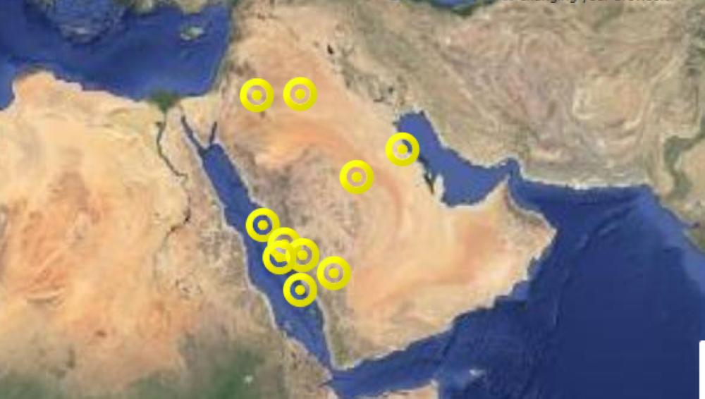 



خريطة تنبيهات الغبار والحرارة شملت 10 مناطق ومدينة.