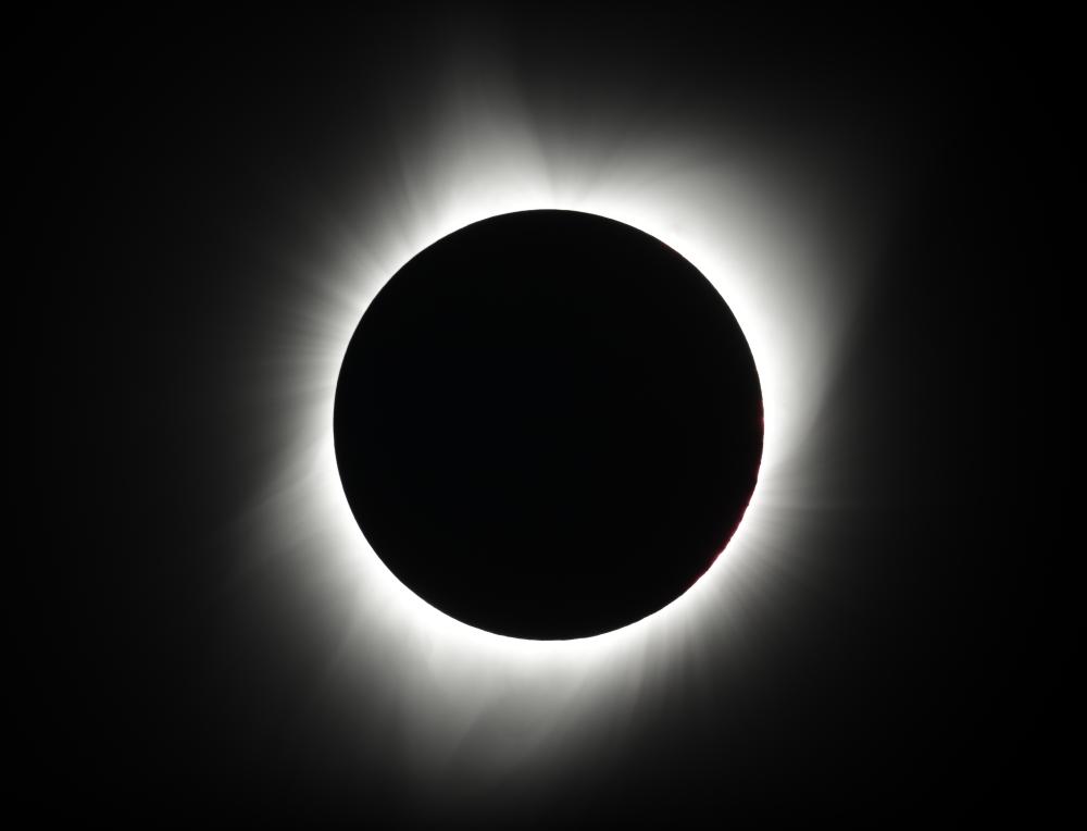 The moon covers the sun during a total eclipse Monday, Aug. 21, 2017, near Redmond, Ore. (AP Photo/Ted S. Warren)