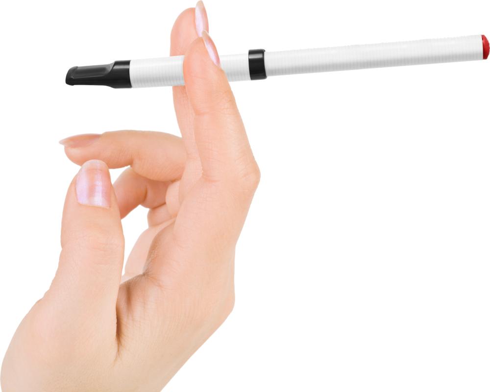 Hand with electronic cigarette