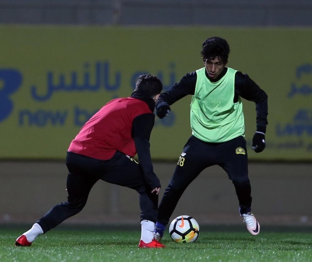 جانب من تدريبات نادي النصر اليوم.
