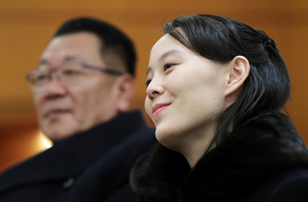 North Korea's leader Kim Jong Un's younger sister Kim Yo Jong meets South Korean officials in Incheon, South Korea February 9, 2018.   Yonhap via REUTERS   ATTENTION EDITORS - THIS IMAGE HAS BEEN SUPPLIED BY A THIRD PARTY. SOUTH KOREA OUT. NO RESALES. NO ARCHIVE.