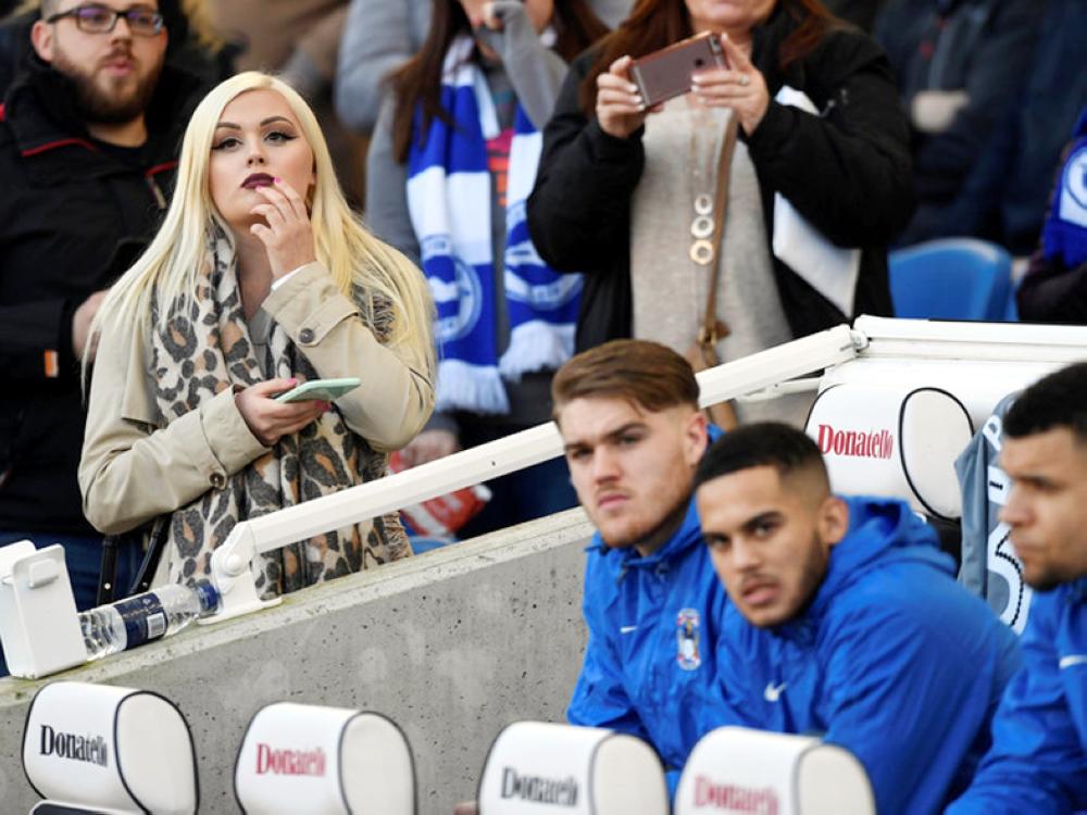 Soccer Football - FA Cup Fifth Round - Brighton & Hove Albion vs Coventry City - The American Express Community Stadium, Brighton, Britain - February 17, 2018 Fan and Coventry City fans looks on before the match Action Images via Reuters/Tony O'Brien