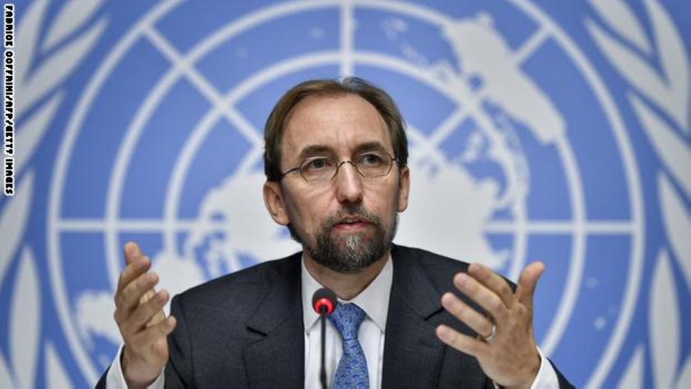 United Nations High Commissioner for Human Rights Zeid Ra'ad Al Hussein holds a press conference on Sri Lanka at the UN Office in Geneva on September 16, 2015. The United Nations detailed horrific abuses committed in Sri Lanka's civil conflict, including the disappearance of tens of thousands of people, and said the country needed international help to probe war crimes to enable reconciliation. AFP PHOTO / FABRICE COFFRINI (Photo credit should read FABRICE COFFRINI/AFP/Getty Images)