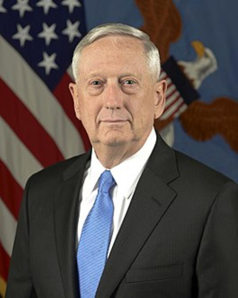 James N. Mattis, the 26th Secretary of Defense, poses for his official portrait in the Army portrait studio at the Pentagon in Arlington, Virginia, Jan 25, 2017. (U.S. Army photo by Monica King/Released)