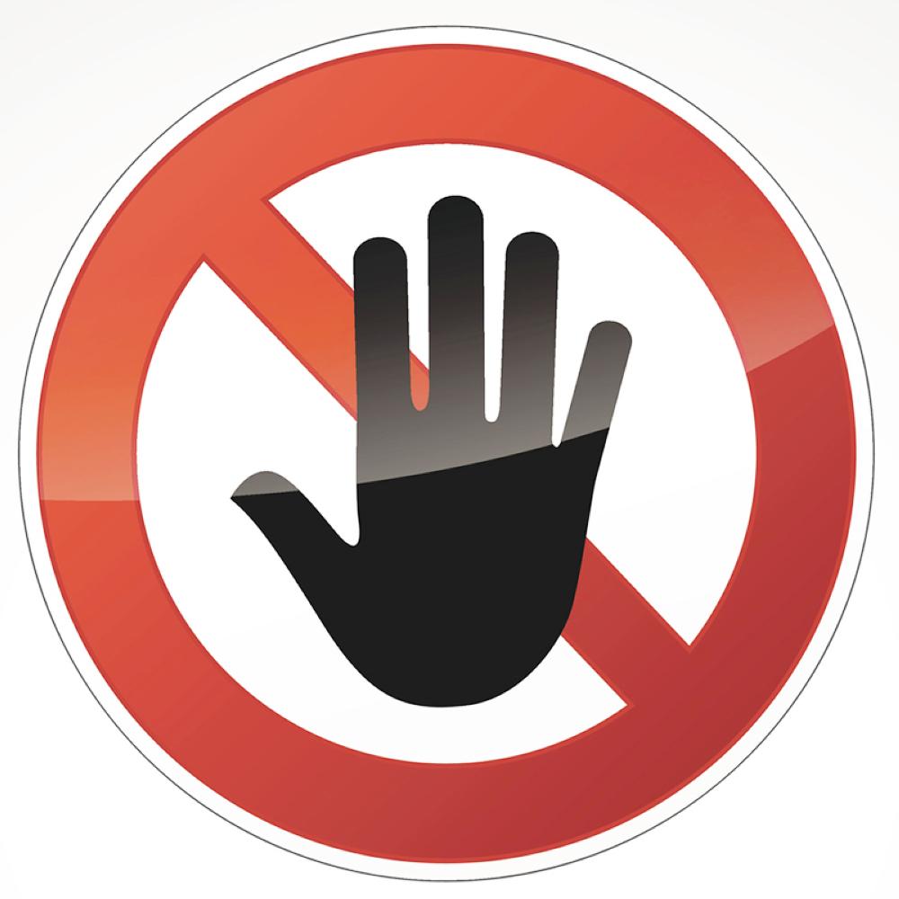 illustration of stop bullying sign with web button