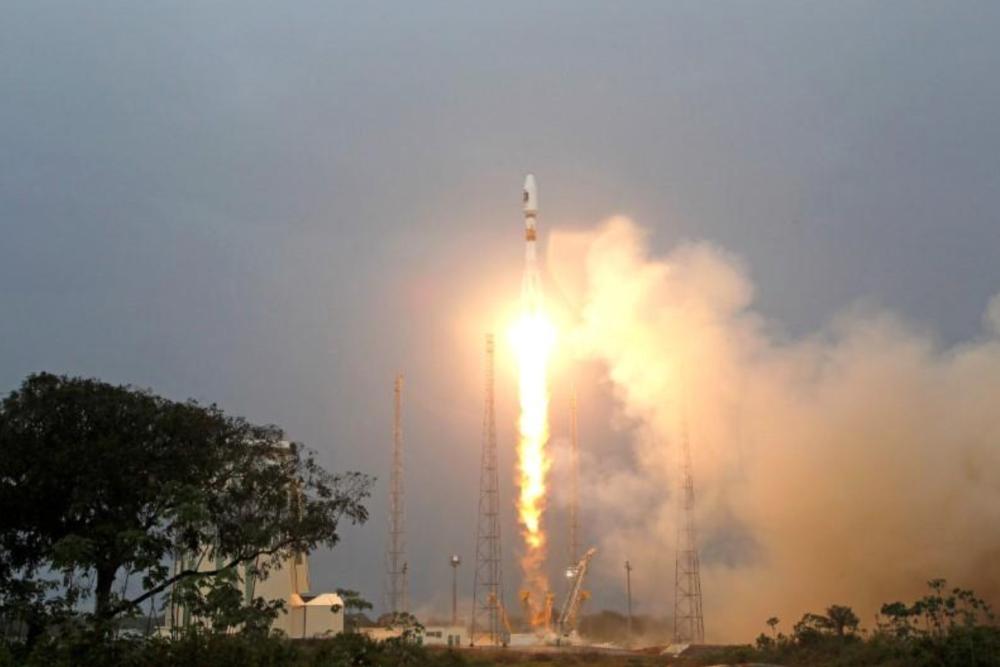 An Ariane-5 rocket with Europe's next four satellites for the navigation system Galileo blasted off for space from Kourou, French Guiana, early Wednesday.