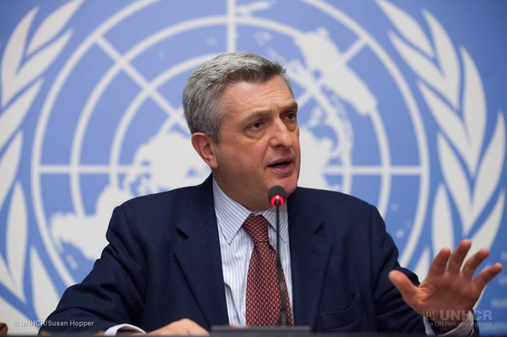 UNHCR's new High Commissioner, Filippo Grandi, speaks at his first press conferance as head of the agency.