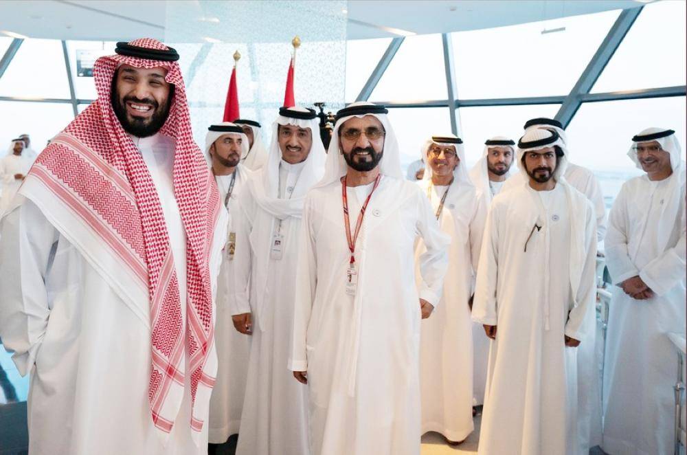 





محمد بن سلمان ومحمد بن راشد في ختام سباق  الفورمولا.