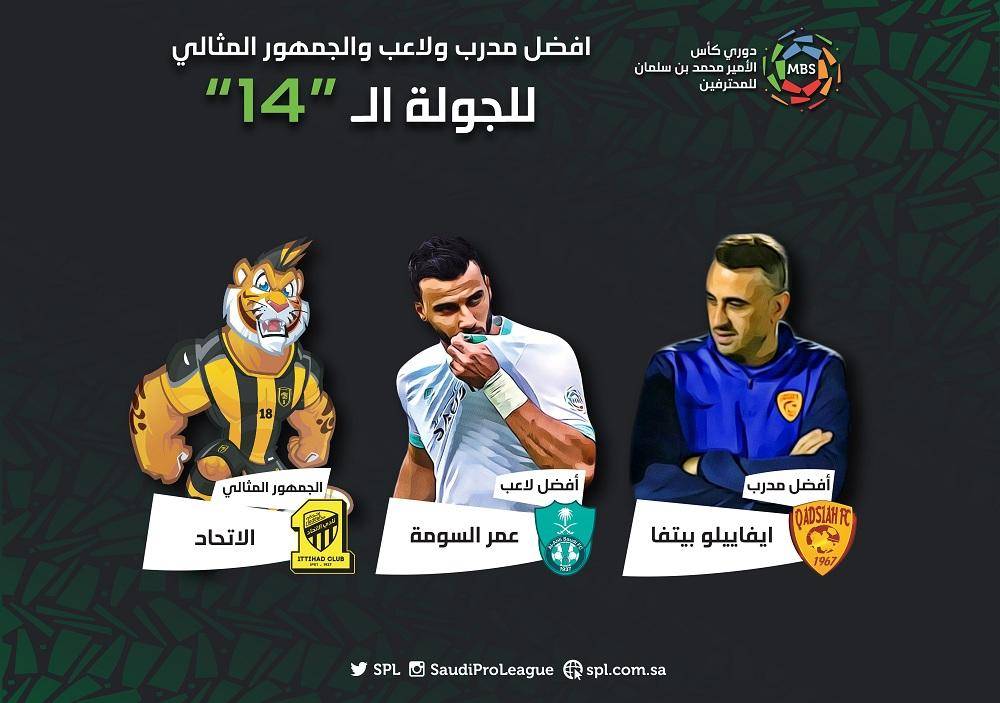 أفضل مدرب وأفضل لاعب والجمهور المثالي للجولة الـ14