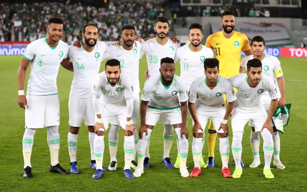 لاعبو المنتخب السعودي المشاركون في مواجهة قطر