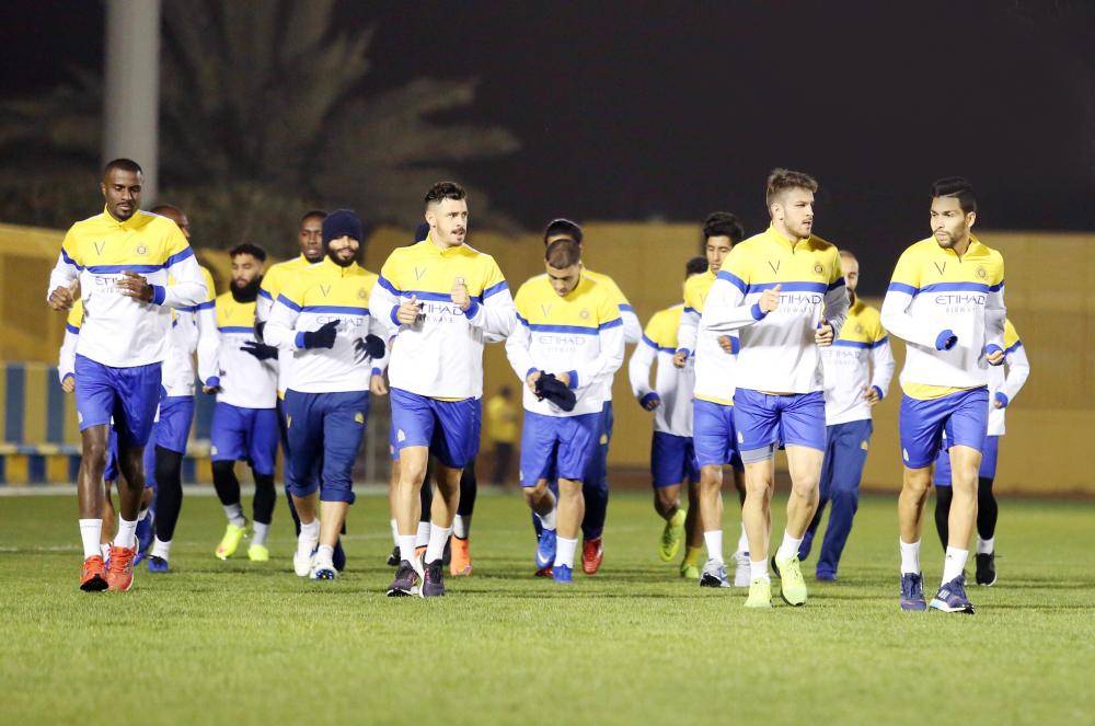 



لاعبو النصر في تدريب سابق.