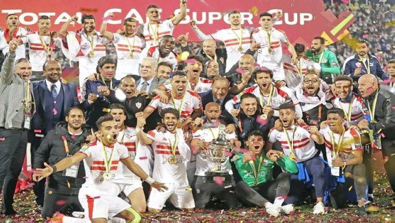 



 الزمالك محتفلا بكأس السوبر الأفريقي.