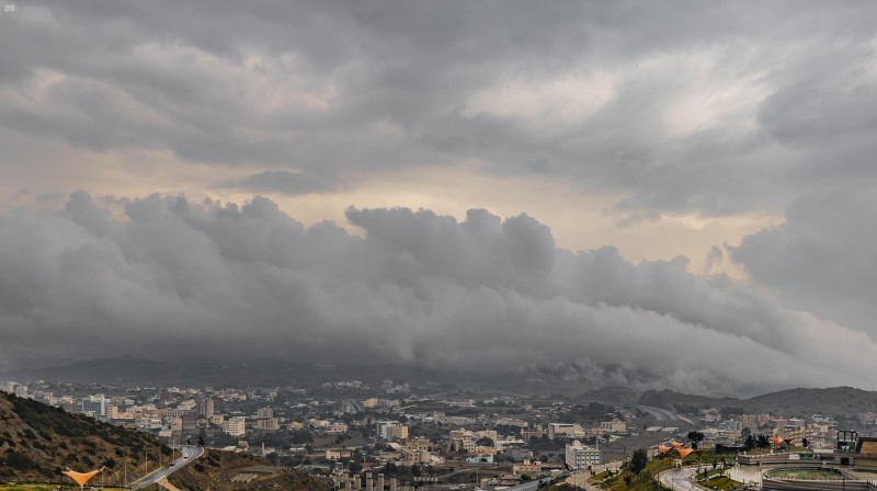 أمطار متوسطة إلى غزيرة مصحوبة بزخات من البرد على مناطق عدة.
