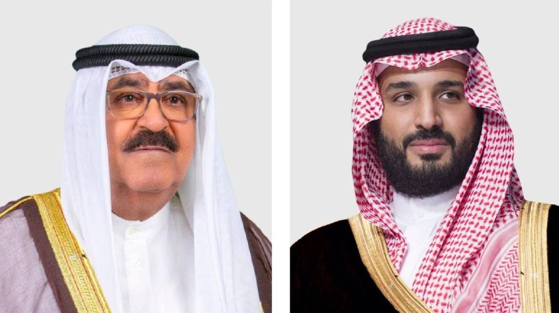 الأمير محمد بن سلمان والشيخ مشعل الأحمد الصباح