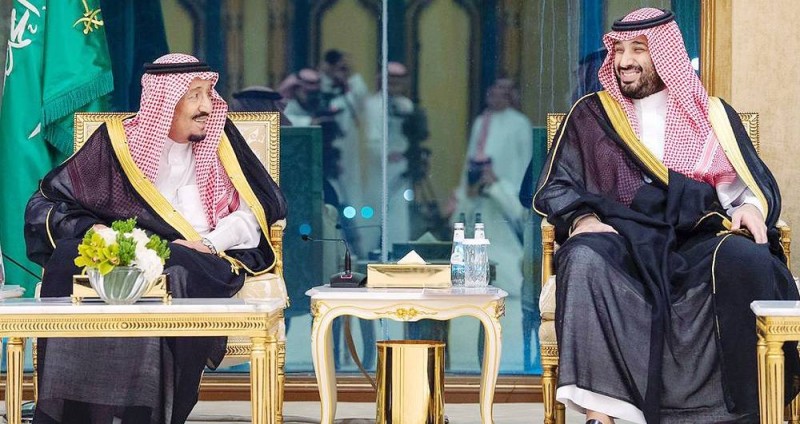 الملك سلمان بن عبدالعزيز وولي العهد الأمير محمد بن سلمان بن عبدالعزيز