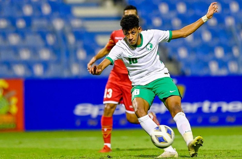 من مواجهة المنتخب السعودي الأولمبي ضد البحرين في ربع نهائي البطولة وانتهت بفوز «الأخضر» بـ3 أهداف دون مقابل