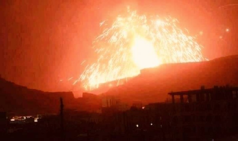 مخازن المليشيا تتفجر في صنعاء اليوم