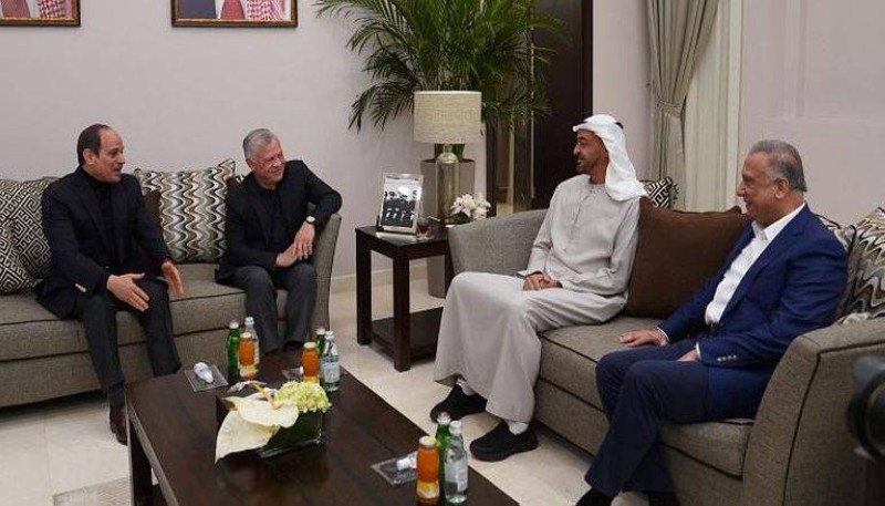 لقاء العقبة الذي ضم العاهل الأردني والرئيس المصري ورئيس الوزراء العراقي وولي عهد أبو ظبي. 
