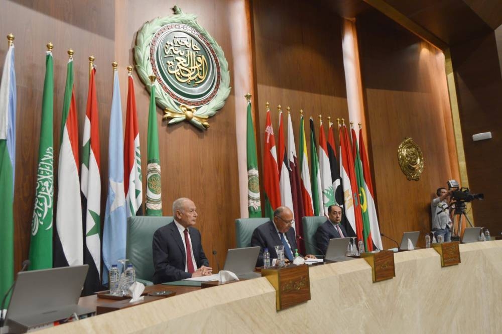 وزير خارجية مصر سامح شكري مترئساً الوزاري العربي في القاهرة.