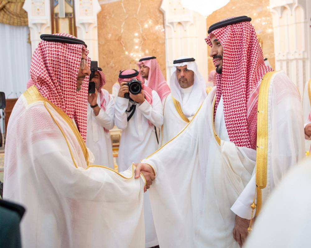 ولي العهد الأمير محمد بن سلمان مستقبلا وزير الصناعة والثروة المعدنية بندر الخريف