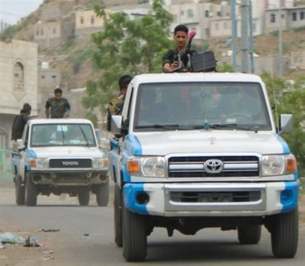 قوات أمنية في محافظة تعز.