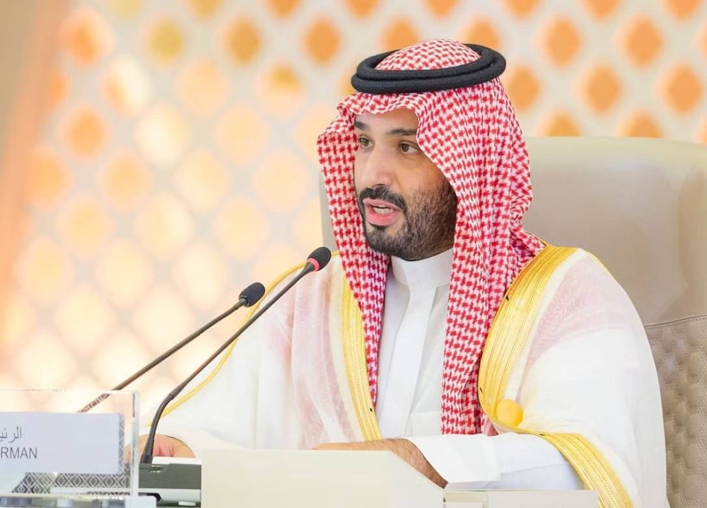 ولي العهد الأمير محمد بن سلمان خلال ترؤسه القمة العربية في جدة.