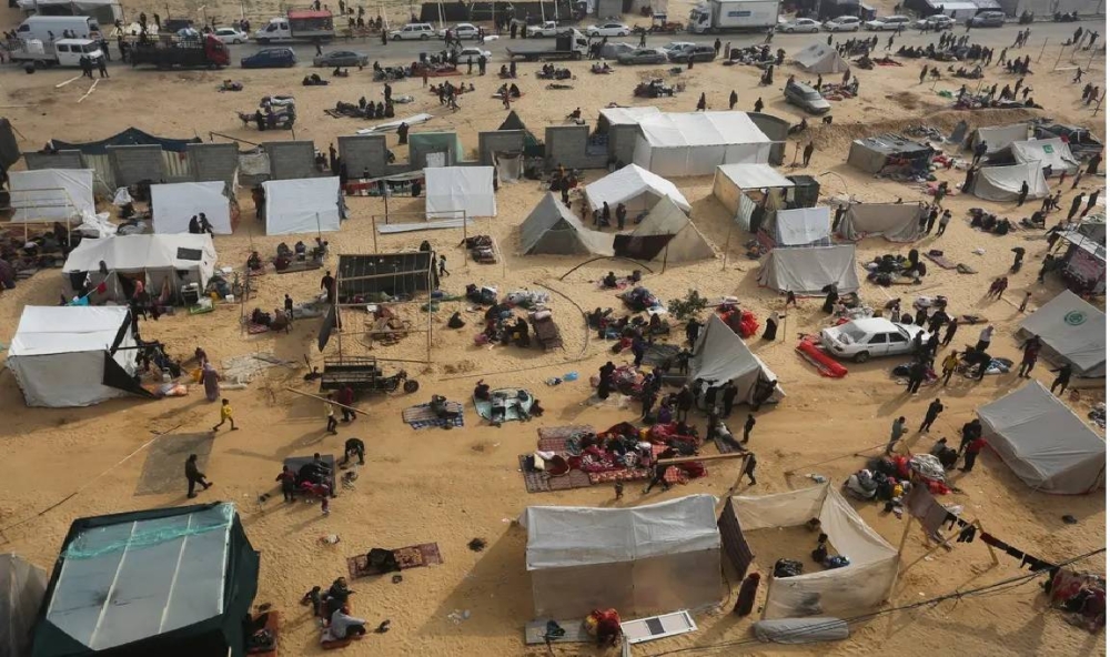مخيمات النزوح الفلسطيني في رفح .