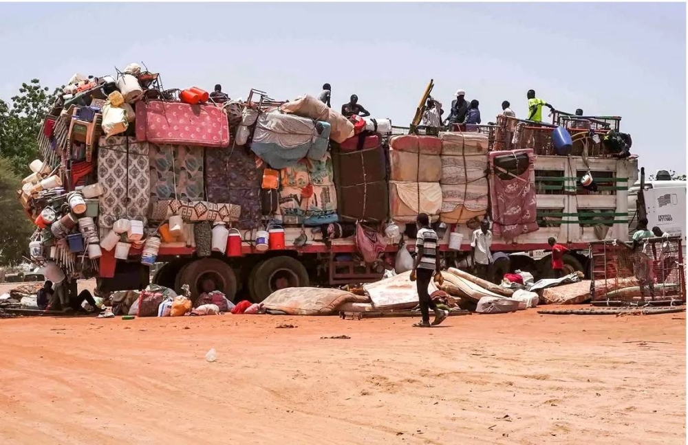 نازحون سودانيون في مدينة ود مدني.