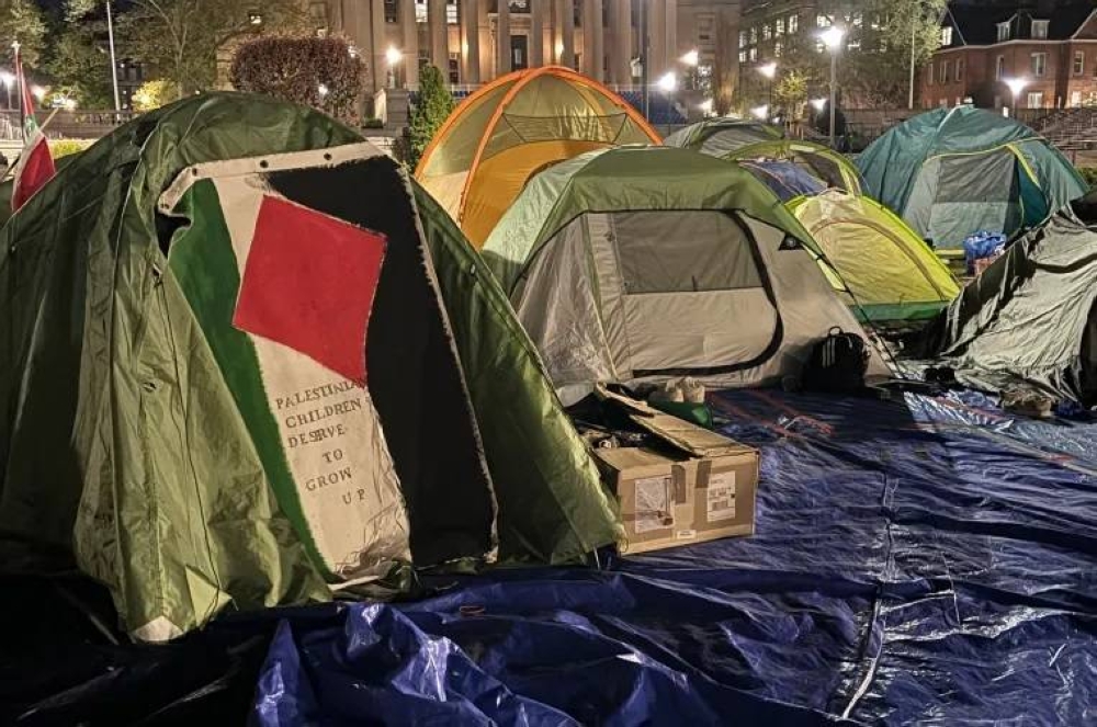 مخيمات المحتجين داخل جامعة كولومبيا 
