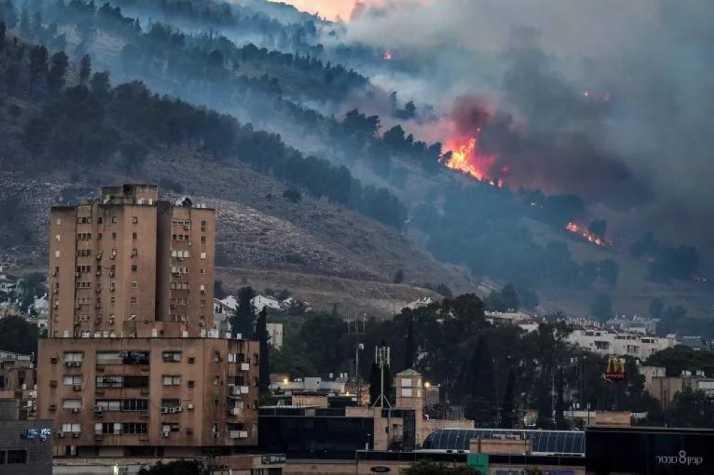 حرائق في محيط مستوطنة كريات شمونة في شمال فلسطين المحتلة